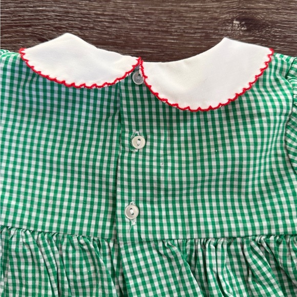 Petit Ami Green and White Baby Dress - Picture 5 of 6